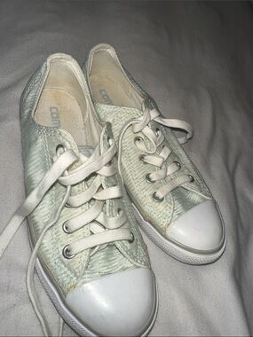 Converse Low Top Sneakers in Pale Mint and White